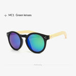 Toketorism bamboo sunglasses 2019 retro men's sunglasses round shades for women leopard frame 3204