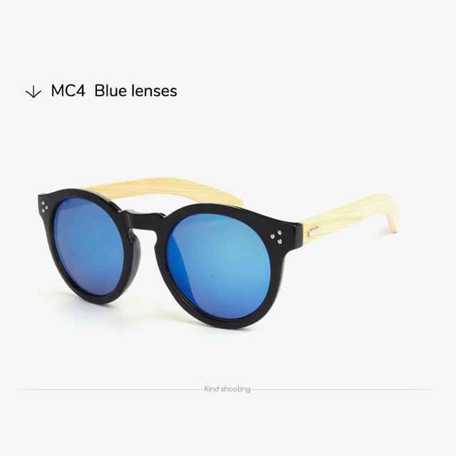 Toketorism bamboo sunglasses 2019 retro men's sunglasses round shades for women leopard frame 3204