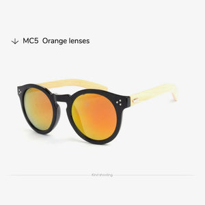 Toketorism bamboo sunglasses 2019 retro men's sunglasses round shades for women leopard frame 3204