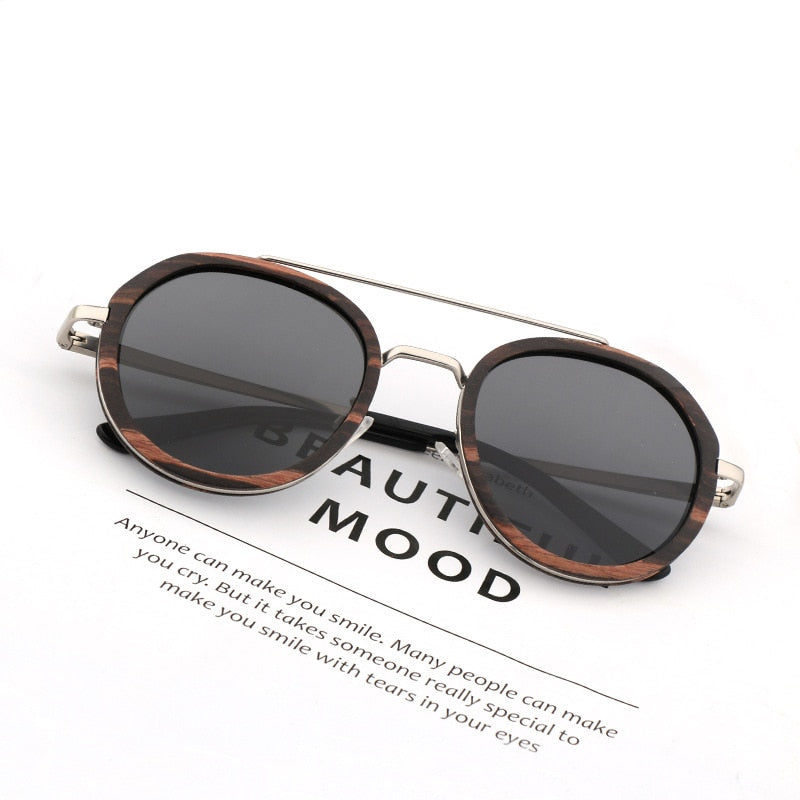 Brand Designer Wood Bamboo Sunglasses For Women and Men,Polarized Lens Oversized Retro Sun glasses Handmade UV400