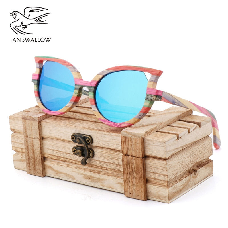 retro polarized sunglasses women luxury hand-made bamboo  butterfly-shaped Sunglasses man womens sunglasses brand designer UV400