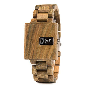 BOBO BIRD Wood Watch Men Bamboo Mens Wristwatch saat erkek Male Quartz Square Watches in Wood box Accept Customize