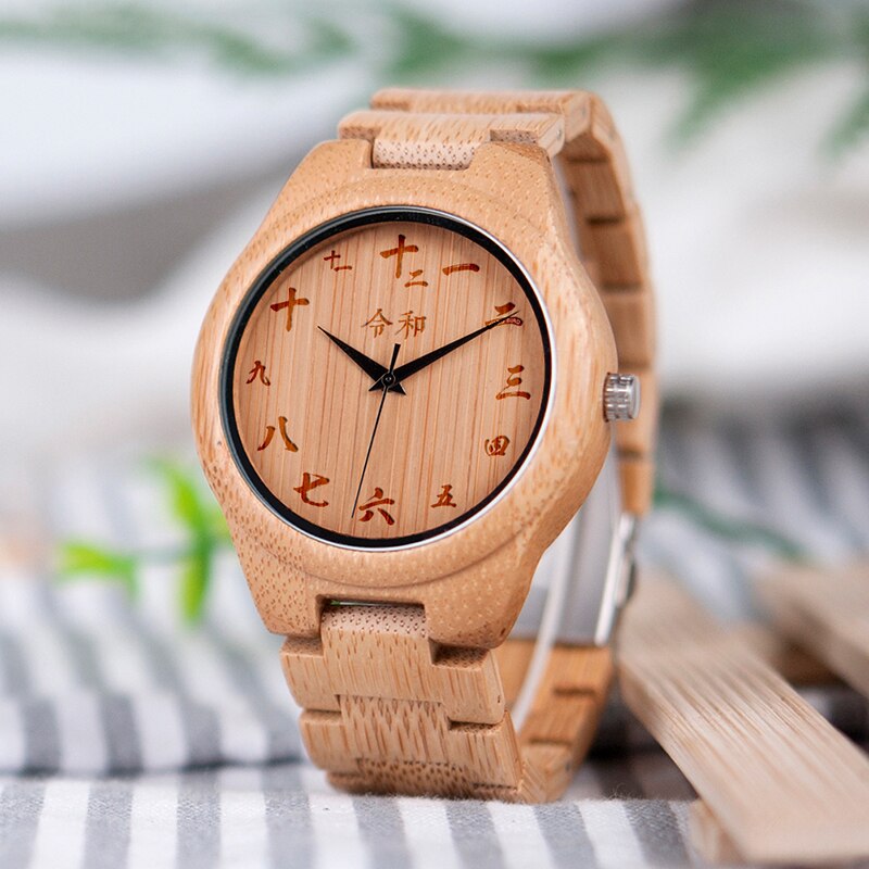 ブランド BOBO BIRD Watch Men Japan Movement Watches mens watches top brand luxury Made of Bamboo Wristwatch OEM Drop Shipping