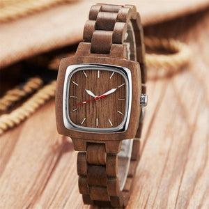 Fashion Colorful Rainbow Wood Watches Women Quartz Wristwatches Casual Wooden Color Leather Strap Female Watch Reloj Mujer