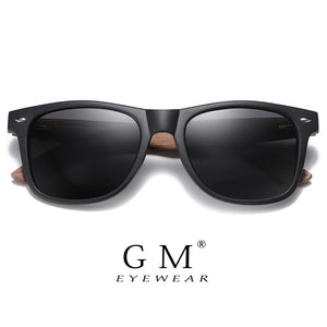 GM Environment-Friendly Retro Black Walnut Wood UV400 Polarized Bamboo Sunglasses Men's Fashion Trendy Anti Blue Lens S7061h