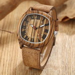 6TYPE Nature Wood Watches Men Women Genuine Leather Wrist Watch Handmade Bamboo Quartz-Watch Unisex Men's Gift Relogio Masculino