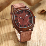 6TYPE Nature Wood Watches Men Women Genuine Leather Wrist Watch Handmade Bamboo Quartz-Watch Unisex Men's Gift Relogio Masculino