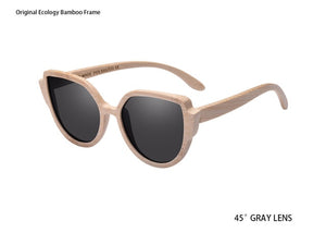 AOFLY BRAND DESIGN Sunglasses Women's Bamboo Polarized Sunglasses HAND MADE Bamboo Frame Classic Gafas de sol Shades UV400 AF608