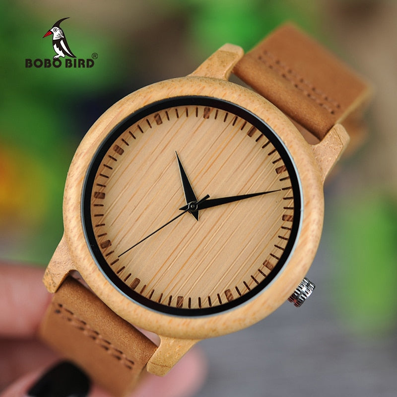 BOBO BIRD Minimalist Wood Watch Men Gift Watches Women Leather Strap relogio masculino DROP SHIPPING