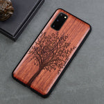 Carved Skull Elephant Wood Phone Case For Samsung Galaxy s20 s10 s10+ note 10 plus Samsung s20 ultra Silicon Wooden Case Cover