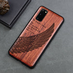 Carved Skull Elephant Wood Phone Case For Samsung Galaxy s20 s10 s10+ note 10 plus Samsung s20 ultra Silicon Wooden Case Cover