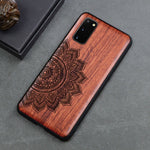 Carved Skull Elephant Wood Phone Case For Samsung Galaxy s20 s10 s10+ note 10 plus Samsung s20 ultra Silicon Wooden Case Cover