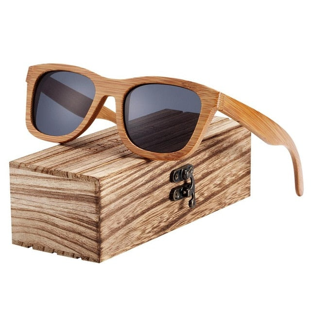 BARCUR Bamboo Sunglasses Men Retro Vintage Wood Sun Glasses Women Polarized Mirror Coating Lenses Eyewear