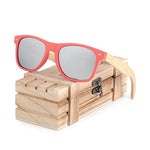 BOBO BIRD Brand Red Frame Sunglasses Woman Polarized Bamboo Holder Sun Glasses Beach Fashion Coated With Wood Box Oculos
