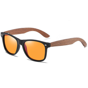 GM Environment-Friendly Retro Black Walnut Wood UV400 Polarized Bamboo Sunglasses Men's Fashion Trendy Anti Blue Lens S7061h