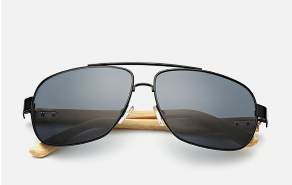 JASPEER Men Bamboo Leg Oval Sunglasses Women Blue Classic Mirror Lens Sun Glasses Driving Goggle Glasses UV400 Eyewear