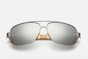 JASPEER Men Bamboo Leg Oval Sunglasses Women Blue Classic Mirror Lens Sun Glasses Driving Goggle Glasses UV400 Eyewear