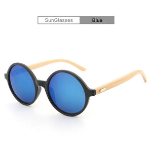 Q Fashion Bamboo Sunglasses Round Brand Designer Goggles Women Sunglasses Lentes Oculos De Sol Vintage Sun Glasses UV400