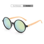 Q Fashion Bamboo Sunglasses Round Brand Designer Goggles Women Sunglasses Lentes Oculos De Sol Vintage Sun Glasses UV400