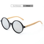 Q Fashion Bamboo Sunglasses Round Brand Designer Goggles Women Sunglasses Lentes Oculos De Sol Vintage Sun Glasses UV400