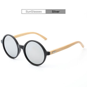 Q Fashion Bamboo Sunglasses Round Brand Designer Goggles Women Sunglasses Lentes Oculos De Sol Vintage Sun Glasses UV400