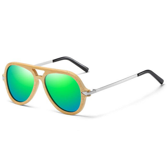 EZREAL Brand Vintage Bamboo And Wood Sunglasses Male Female Brand Designer Bamboo Frame With Metal Sunglasses