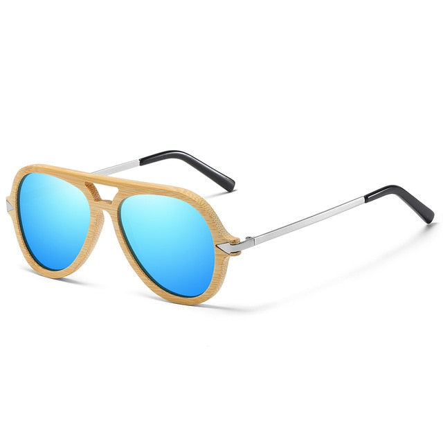 EZREAL Brand Vintage Bamboo And Wood Sunglasses Male Female Brand Designer Bamboo Frame With Metal Sunglasses