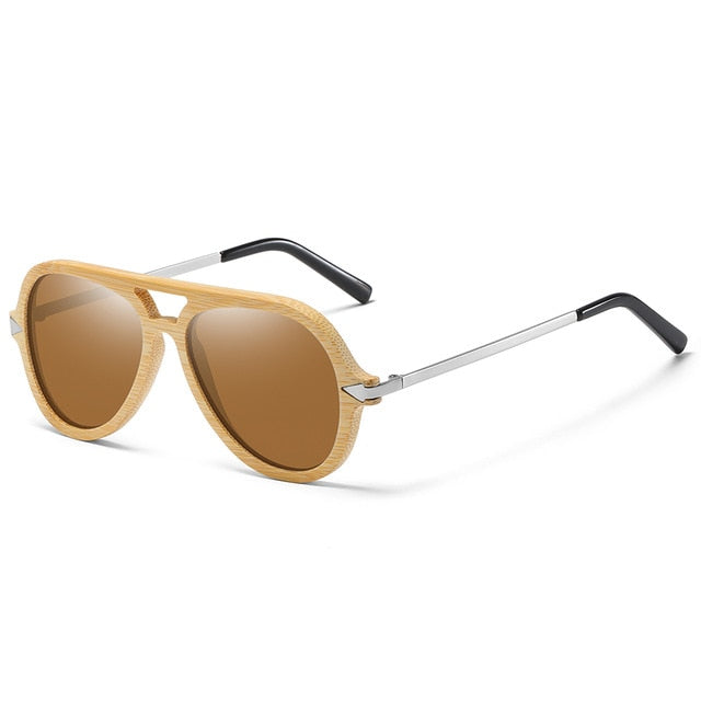 EZREAL Brand Vintage Bamboo And Wood Sunglasses Male Female Brand Designer Bamboo Frame With Metal Sunglasses