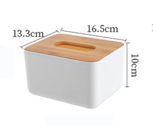 Wooden Plastic Tissue Box Solid Wood Napkin Holder Case Stylish Bamboo Covered Towel Boxes Simple Fashion Household Carton