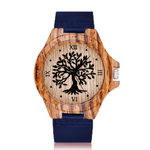 Creative Tree of Life Imitation Bamboo Wood Watch Men Women Couple Quartz Wooden Clock Leather Wristwatch Male Reloj montre uhr