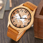 Creative Tree of Life Imitation Bamboo Wood Watch Men Women Couple Quartz Wooden Clock Leather Wristwatch Male Reloj montre uhr