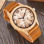 Creative Tree of Life Imitation Bamboo Wood Watch Men Women Couple Quartz Wooden Clock Leather Wristwatch Male Reloj montre uhr