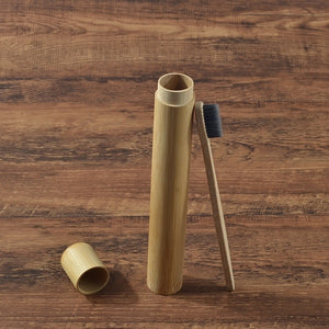Eco Friendly Bamboo case With Toothbrush Colorful Soft Bristles Biodegradable Teeth Brush Bamboo Toothbrushes Oral Care Tooth