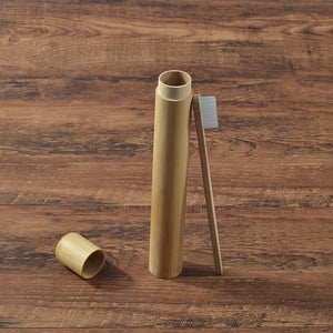 Eco Friendly Bamboo case With Toothbrush Colorful Soft Bristles Biodegradable Teeth Brush Bamboo Toothbrushes Oral Care Tooth