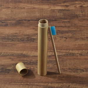 Eco Friendly Bamboo case With Toothbrush Colorful Soft Bristles Biodegradable Teeth Brush Bamboo Toothbrushes Oral Care Tooth