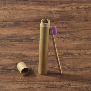 Eco Friendly Bamboo case With Toothbrush Colorful Soft Bristles Biodegradable Teeth Brush Bamboo Toothbrushes Oral Care Tooth