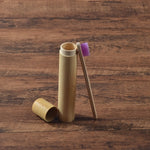 Eco Friendly Bamboo case With Toothbrush Colorful Soft Bristles Biodegradable Teeth Brush Bamboo Toothbrushes Oral Care Tooth