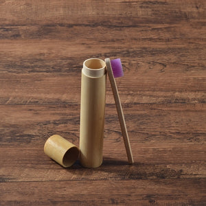 Eco Friendly Bamboo case With Toothbrush Colorful Soft Bristles Biodegradable Teeth Brush Bamboo Toothbrushes Oral Care Tooth