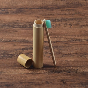 Eco Friendly Bamboo case With Toothbrush Colorful Soft Bristles Biodegradable Teeth Brush Bamboo Toothbrushes Oral Care Tooth