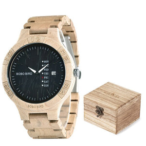 BOBO BIRD Wooden Watches Men Women Date Week Quartz Wristwatch Male часы мужские  Ebony Bamboo Wood Watch Dropshipping fast