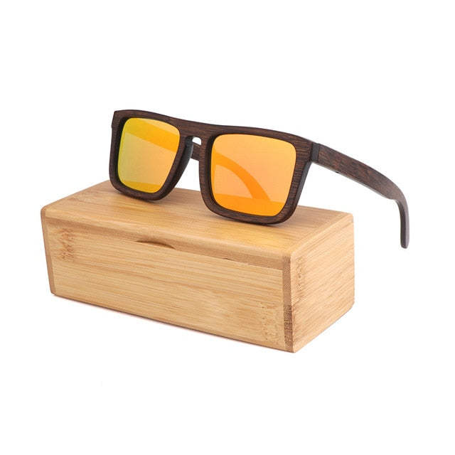 polarized sunglasses 100% Natural wooden sunglasses Frame  bamboo Brown sun glasses  men /women luxury vintage sunglasses UV400