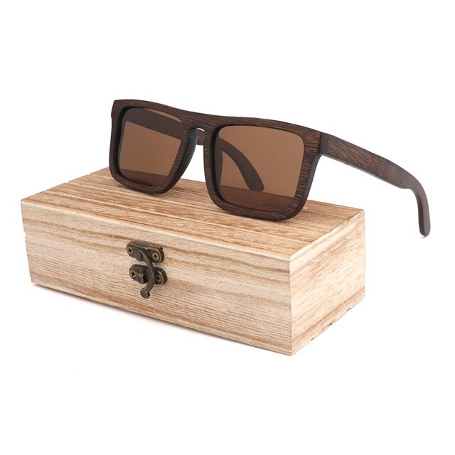 polarized sunglasses 100% Natural wooden sunglasses Frame  bamboo Brown sun glasses  men /women luxury vintage sunglasses UV400