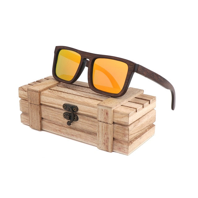 polarized sunglasses 100% Natural wooden sunglasses Frame  bamboo Brown sun glasses  men /women luxury vintage sunglasses UV400