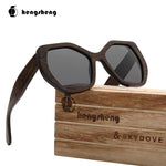 SKYDOVE Hexagonal Goggle Bamboo Sunglasses Women Shades For Women Oversized 2020 New Sunglasses Men Poarized