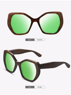 SKYDOVE Hexagonal Goggle Bamboo Sunglasses Women Shades For Women Oversized 2020 New Sunglasses Men Poarized