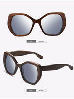SKYDOVE Hexagonal Goggle Bamboo Sunglasses Women Shades For Women Oversized 2020 New Sunglasses Men Poarized