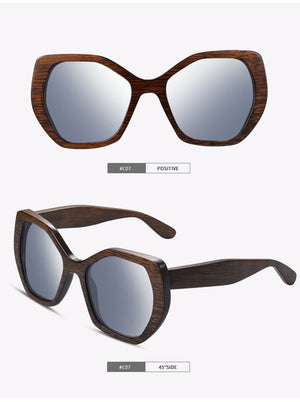 SKYDOVE Hexagonal Goggle Bamboo Sunglasses Women Shades For Women Oversized 2020 New Sunglasses Men Poarized