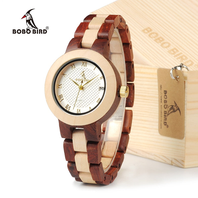 BOBO BIRD Wood Watch Female Women M19 Rose Sandal Minimal Dress Quartz Wristwatch Top Brand Luxury часы женские relogio feminin