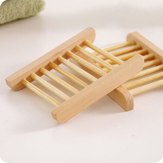 Non slip high quality soap wooden storage rack Portable Bamboo Wooden Soap Dish Shower Case Holder Container Storage Box