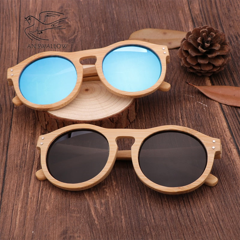 100% Handmade Natural bamboo sunglasses women polarized UV400 brown bamboo wood sunglasses fashion Leisure man sunglasses